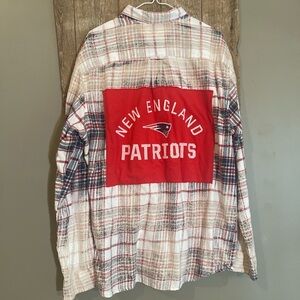 New England Patriots Plaid Shirt - Red and White